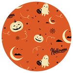 Halloween Elements Pattern Round Trivet