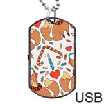 Christmas fox Dog Tag USB Flash (Two Sides)