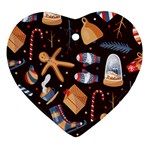 Winter christmas Heart Ornament (Two Sides)