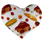 Thanksgiving foods Large 19  Premium Heart Shape Cushions