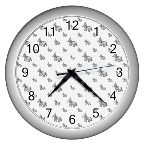Grey Unicorn Sketchy Style Motif Drawing Pattern Wall Clock (Silver) from ArtsNow.com Front