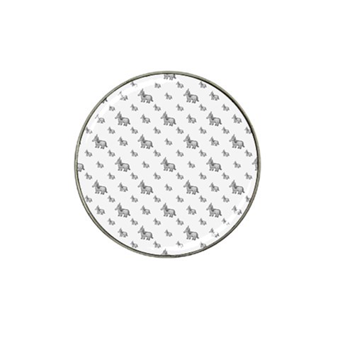 Grey Unicorn Sketchy Style Motif Drawing Pattern Hat Clip Ball Marker (10 pack) from ArtsNow.com Front