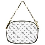 Grey Unicorn Sketchy Style Motif Drawing Pattern Chain Purse (Two Sides)