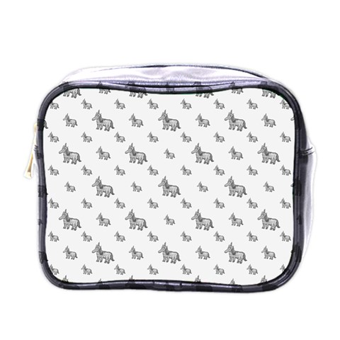 Grey Unicorn Sketchy Style Motif Drawing Pattern Mini Toiletries Bag (One Side) from ArtsNow.com Front