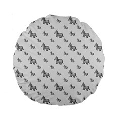 Grey Unicorn Sketchy Style Motif Drawing Pattern Standard 15  Premium Round Cushions from ArtsNow.com Back