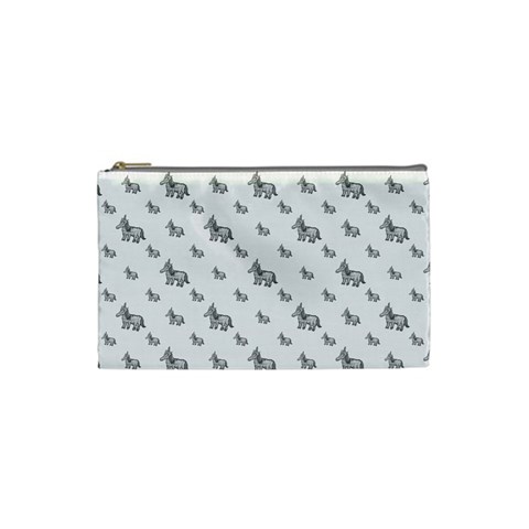 Grey Unicorn Sketchy Style Motif Drawing Pattern Cosmetic Bag (XS) from ArtsNow.com Front