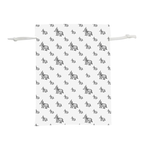 Grey Unicorn Sketchy Style Motif Drawing Pattern Lightweight Drawstring Pouch (S) from ArtsNow.com Front