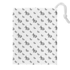 Grey Unicorn Sketchy Style Motif Drawing Pattern Drawstring Pouch (4XL) from ArtsNow.com Front