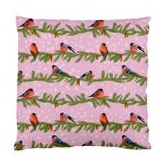Bullfinches Sit On Branches On A Pink Background Standard Cushion Case (Two Sides) from ArtsNow.com Back