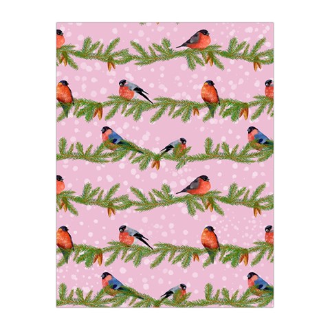Bullfinches Sit On Branches On A Pink Background Medium Tapestry from ArtsNow.com Front