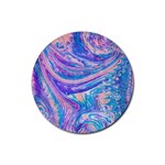 Blue hues feathers Rubber Round Coaster (4 pack)