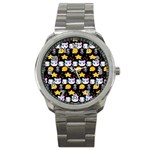 Cats Sun Stars Sport Metal Watch