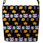 Cats Sun Stars Flap Closure Messenger Bag (S)