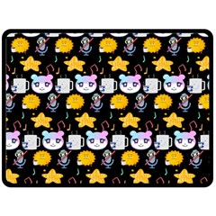 Cats Sun Stars Double Sided Fleece Blanket (Large)  from ArtsNow.com 80 x60  Blanket Back