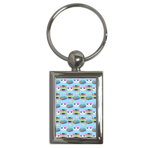 Look Cat Key Chain (Rectangle) from ArtsNow.com Front