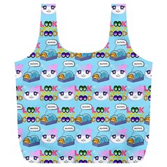 Look Cat Full Print Recycle Bag (XL) from ArtsNow.com Back