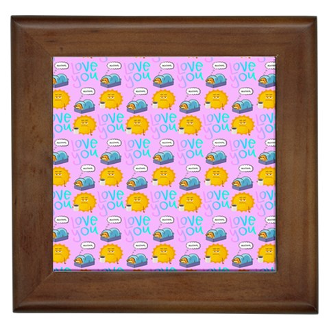 Cartoon Pattern Framed Tile from ArtsNow.com Front