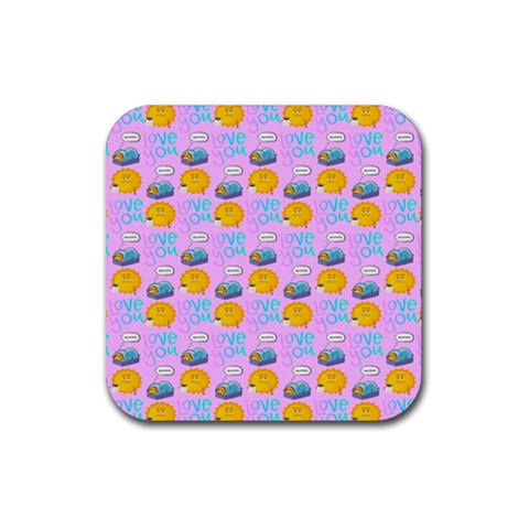 Cartoon Pattern Rubber Coaster (Square) from ArtsNow.com Front