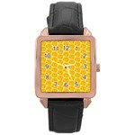 Cartoon Pattern Rose Gold Leather Watch 