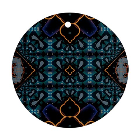 Blue pattern Ornament (Round) from ArtsNow.com Front