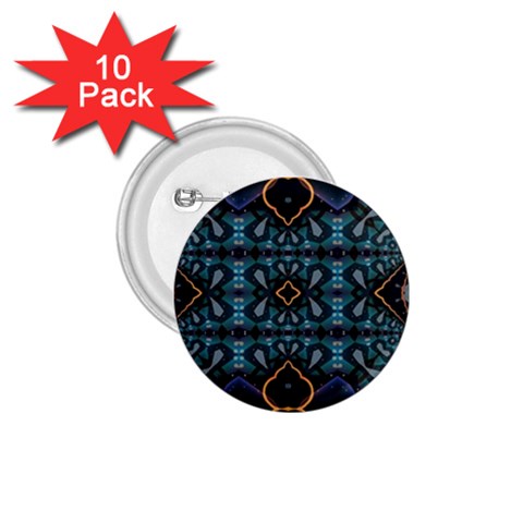 Blue pattern 1.75  Buttons (10 pack) from ArtsNow.com Front