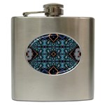 Blue pattern Hip Flask (6 oz)
