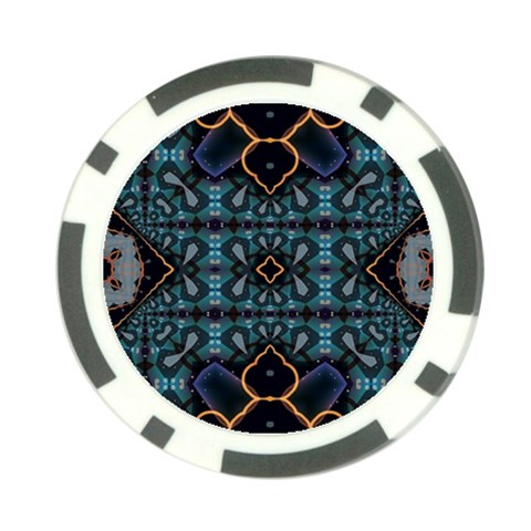 Blue pattern Poker Chip Card Guard from ArtsNow.com Front