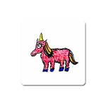 Unicorn Sketchy Style Drawing Square Magnet