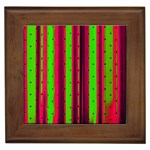 Warped Stripy Dots Framed Tile