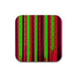 Warped Stripy Dots Rubber Square Coaster (4 pack)