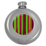 Warped Stripy Dots Round Hip Flask (5 oz)