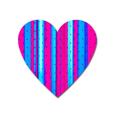 Warped Stripy Dots Heart Magnet from ArtsNow.com Front