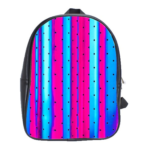 Warped Stripy Dots School Bag (Large) from ArtsNow.com Front
