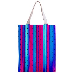 Warped Stripy Dots Zipper Classic Tote Bag from ArtsNow.com Back