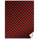 Dark red tartan, retro buffalo plaid, tiled pattern Canvas 18  x 24 