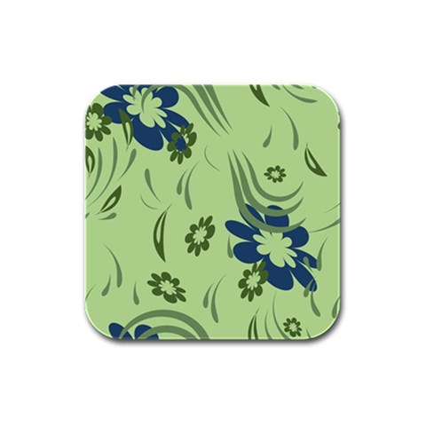 Folk flowers print Floral pattern Ethnic art Rubber Square Coaster (4 pack) from ArtsNow.com Front