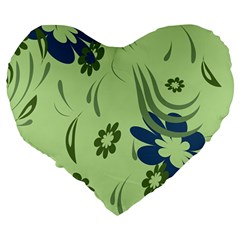 Folk flowers print Floral pattern Ethnic art Large 19  Premium Heart Shape Cushions from ArtsNow.com Back