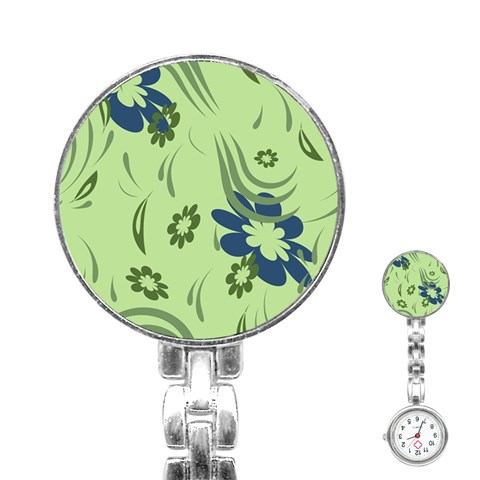 Folk flowers print Floral pattern Ethnic art Stainless Steel Nurses Watch from ArtsNow.com Front