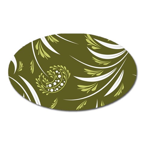 Folk flowers print Floral pattern Ethnic art Oval Magnet from ArtsNow.com Front
