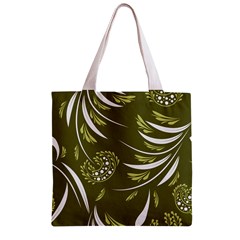Folk flowers print Floral pattern Ethnic art Zipper Grocery Tote Bag from ArtsNow.com Back