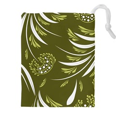 Folk flowers print Floral pattern Ethnic art Drawstring Pouch (5XL) from ArtsNow.com Front