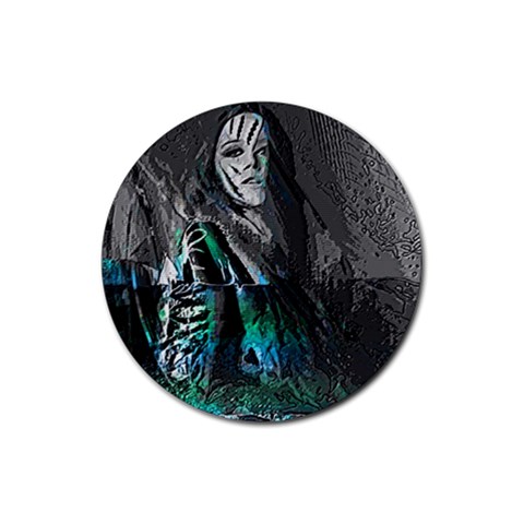 Glitch Witch Rubber Round Coaster (4 pack) from ArtsNow.com Front