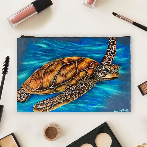Sea Turtle  Cosmetic Bag (Large) from ArtsNow.com Front
