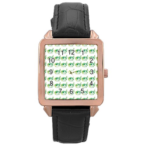 Floral Rose Gold Leather Watch  from ArtsNow.com Front