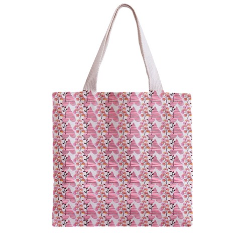 Floral Zipper Grocery Tote Bag from ArtsNow.com Back