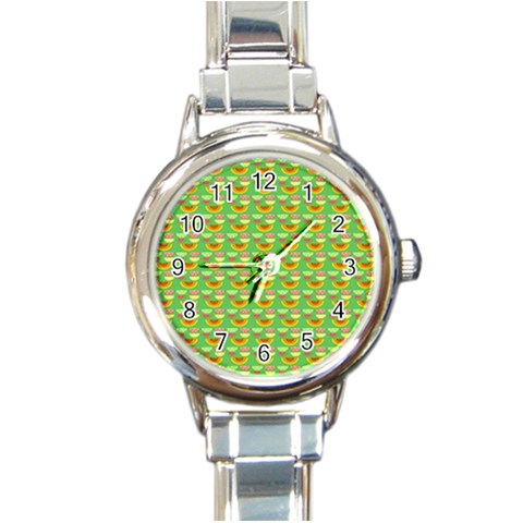 Fruits Round Italian Charm Watch from ArtsNow.com Front