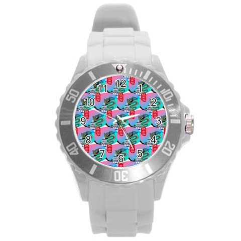 Retro Snake Round Plastic Sport Watch (L) from ArtsNow.com Front