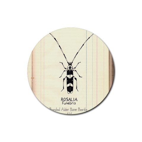 Banded Alder Borer  Rubber Coaster (Round) from ArtsNow.com Front