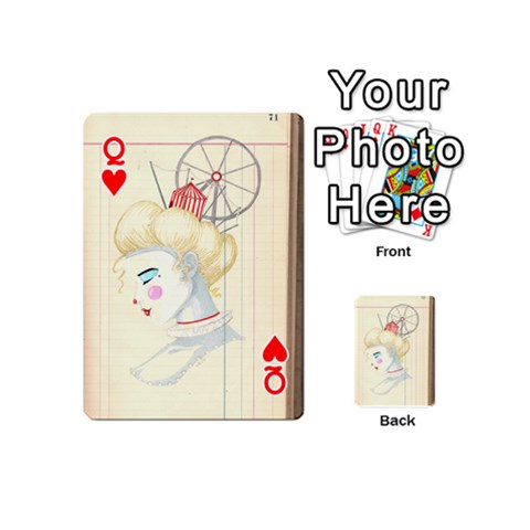 Queen clown maiden Playing Cards 54 Designs (Mini) from ArtsNow.com Front - HeartQ