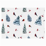 Christmas Trees And Bullfinches Large Glasses Cloth (2 Sides)